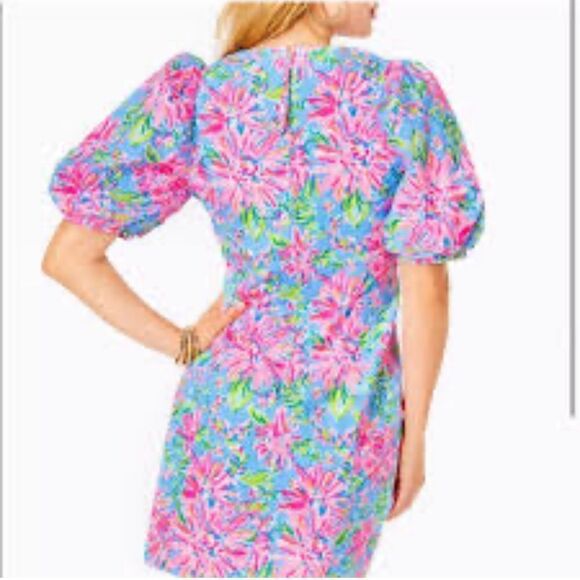 Lilly Pulitzer Roni Short Sleeve Stretch Mini Dress in Blue Peri.Size 0 - Picture 2 of 16